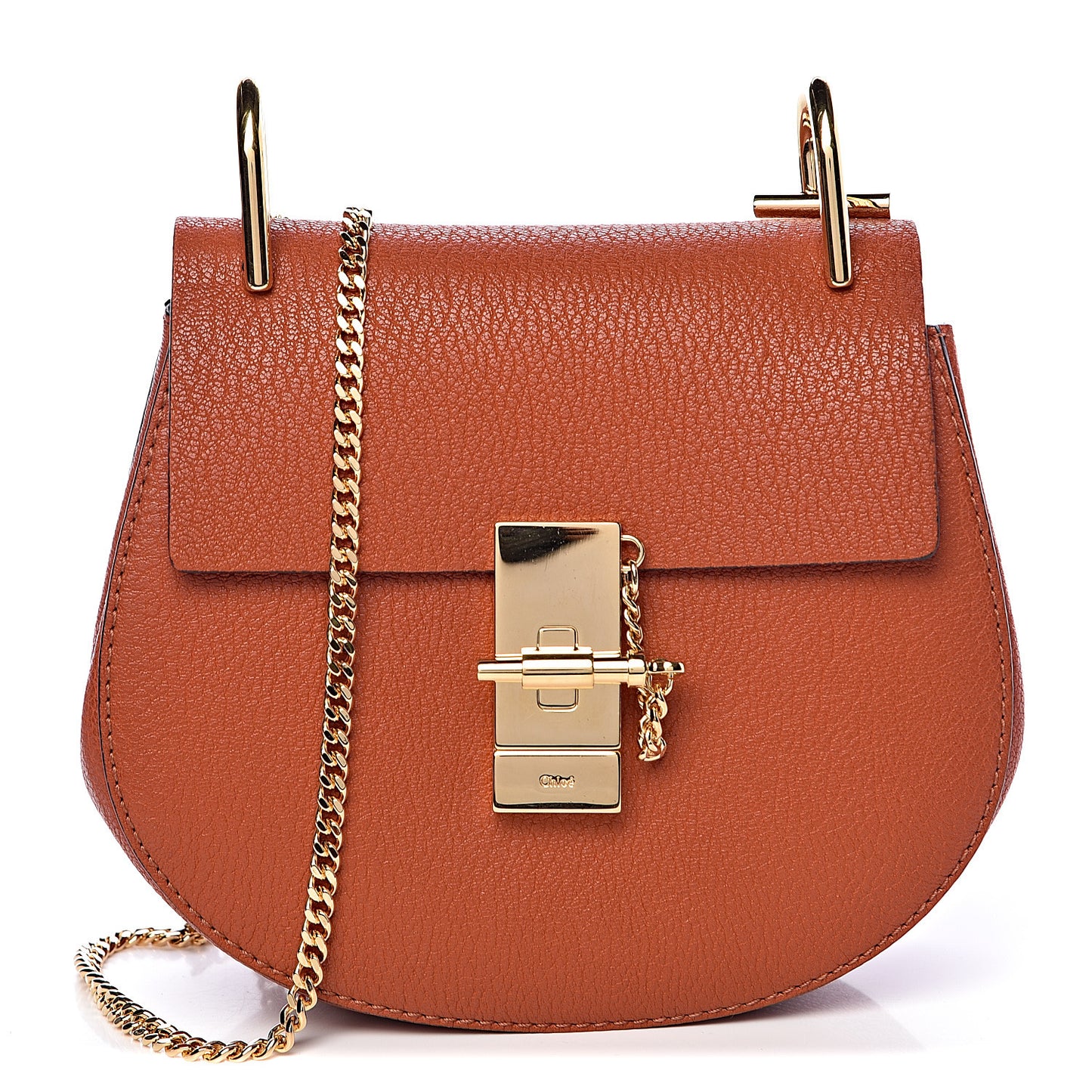 Grained Lambskin Mini Drew Shoulder Bag Foxy Orange