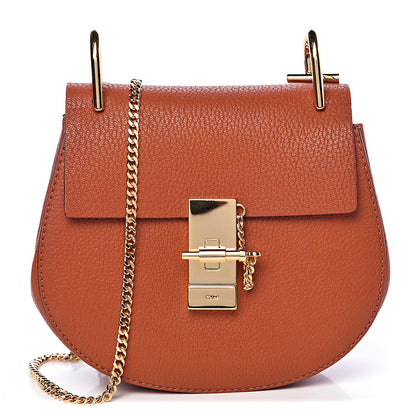 Chloe Grained Lambskin Mini Drew Shoulder Bag Foxy Orange 1 of 9