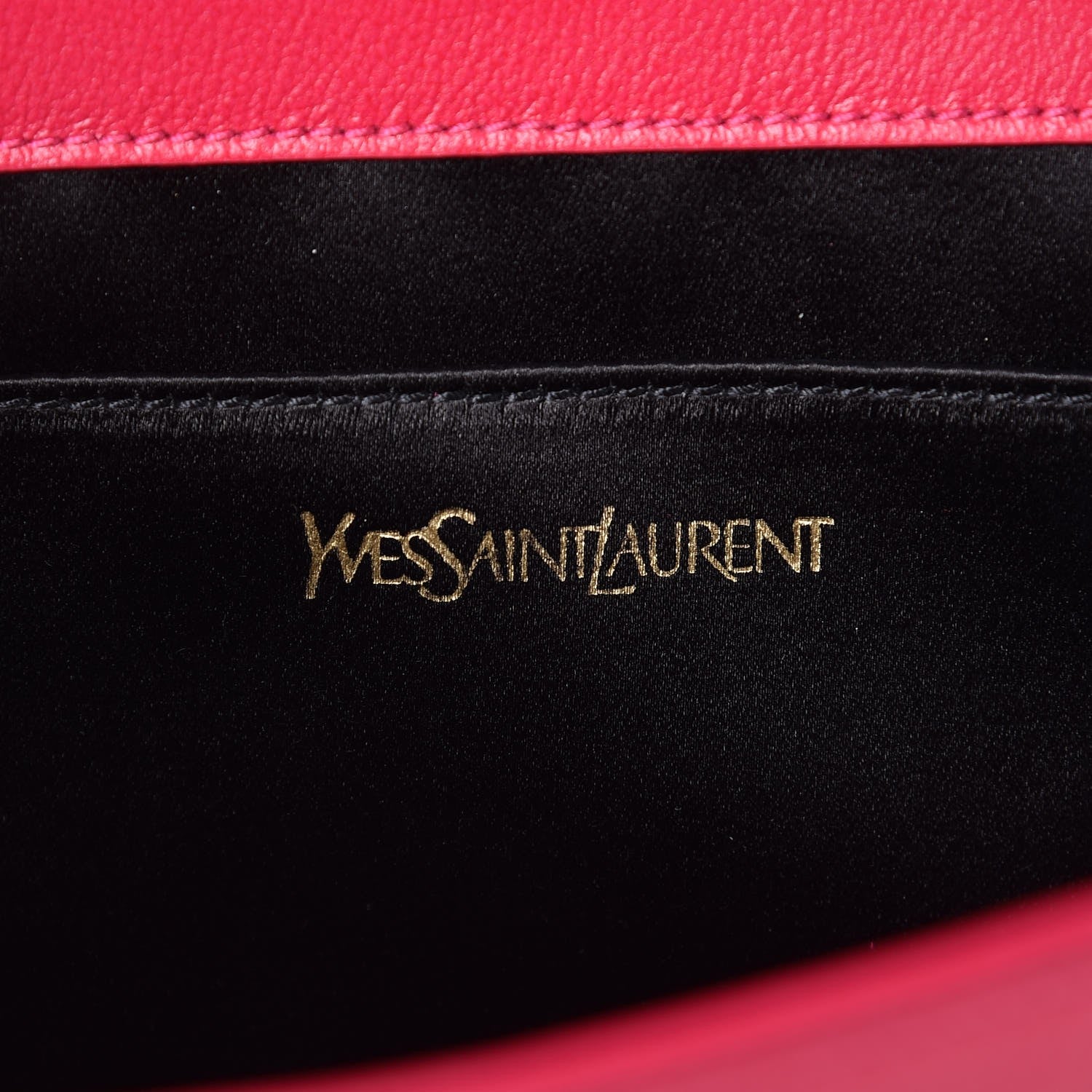 Saint Laurent Calfskin Monogram Large Belle De Jour Clutch Lipstick Fuchsia 6 of 7