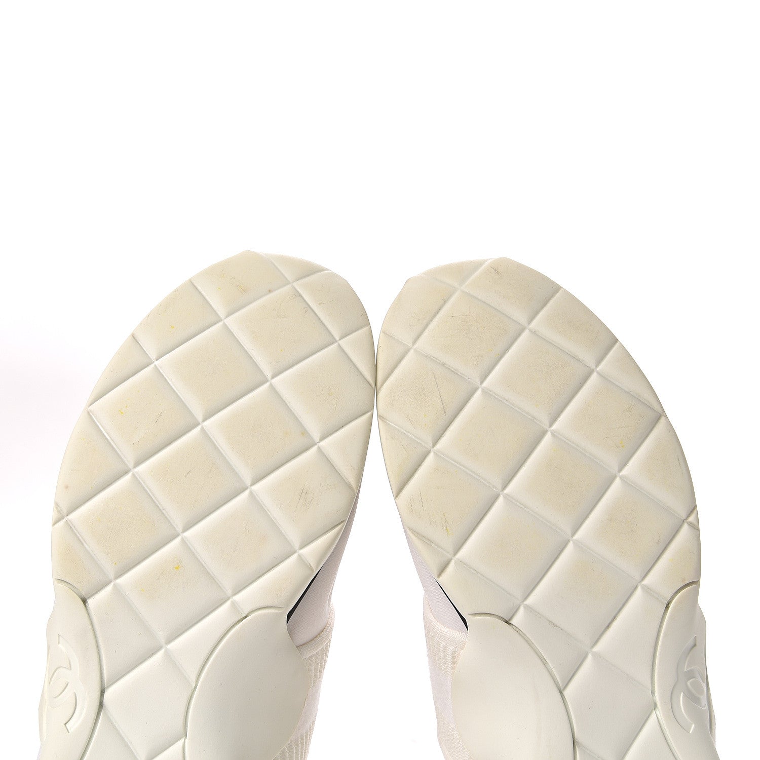 Chanel Stretch Fabric CC Sneakers 39 White 6 of 13