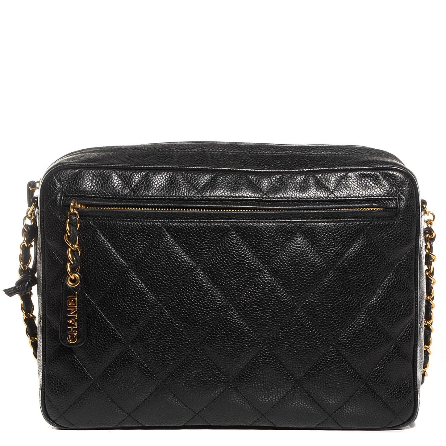 Caviar Quilted Camera Case Black