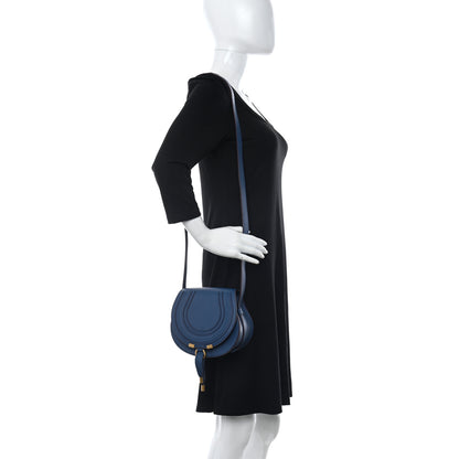 Chloe Grained Calfskin Small Marcie Saddle Bag Deep Denim 2 of 10