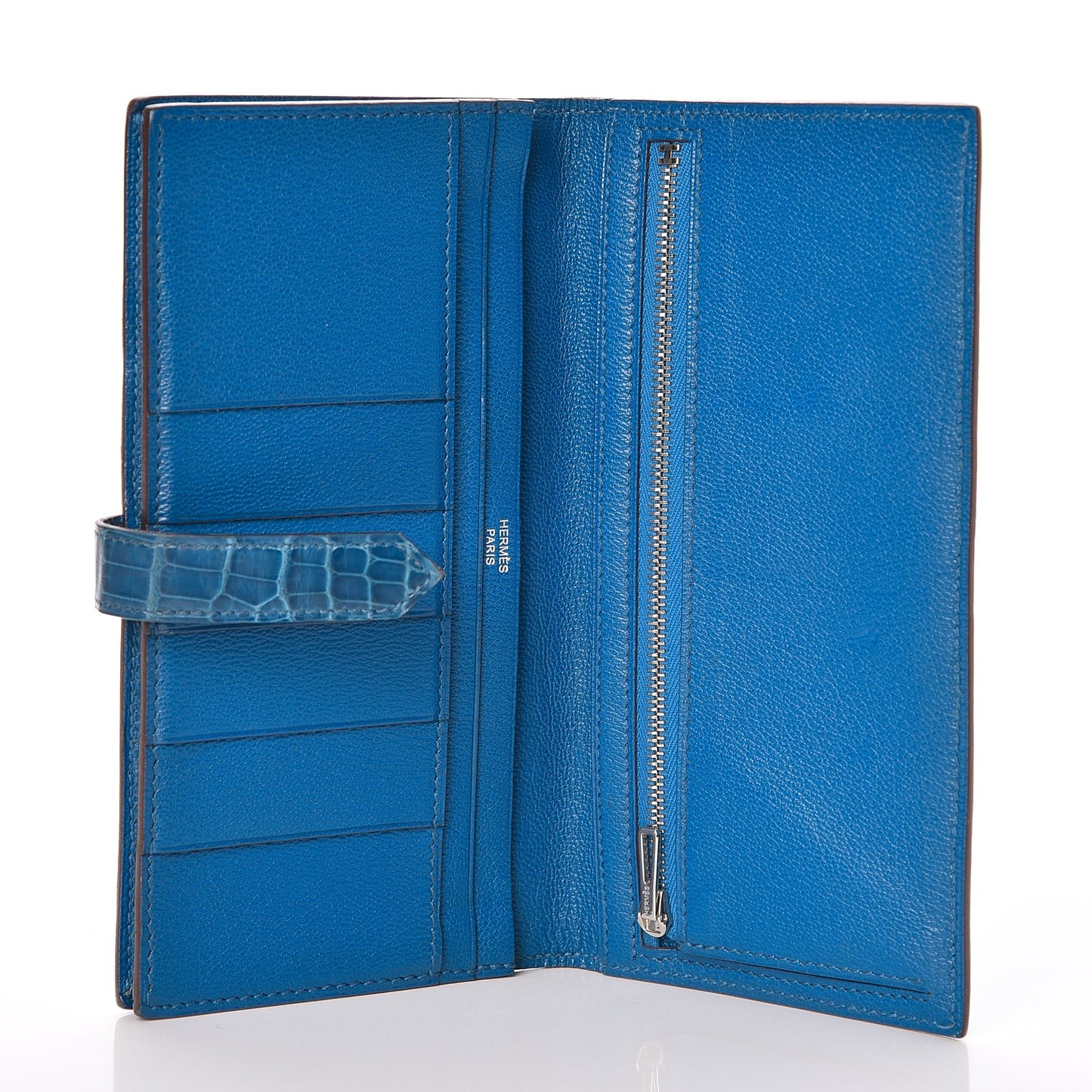 Shiny Alligator Bearn Wallet Bleu Hydra