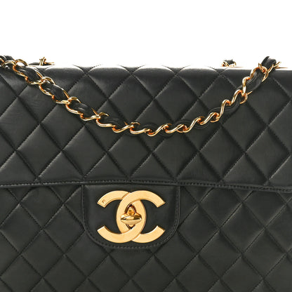 Chanel Lambskin Quilted XL Jumbo Single Flap Black 8 of 10