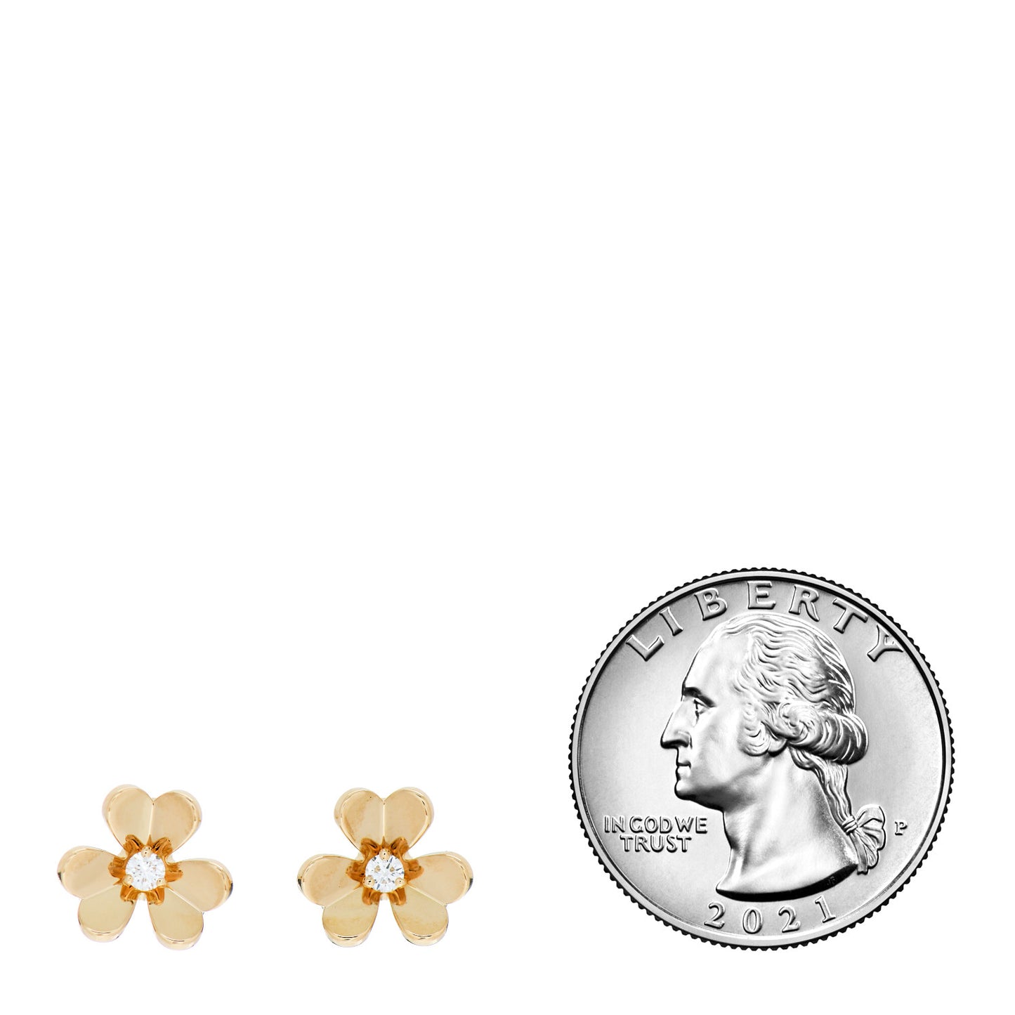 18K Yellow Gold Diamond Mini Frivole Earrings