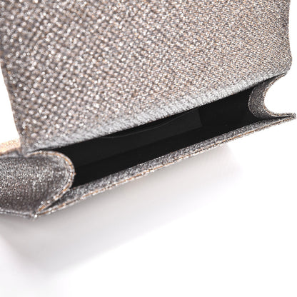Saint Laurent Metallic Canvas Woven Classic Monogram Kate Tassel Clutch Silver Gold 5 of 7