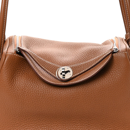 Hermes Taurillon Clemence Lindy 26 Gold 8 of 11