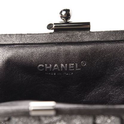Chanel Metallic Crackled Calfskin Monte Carlo Clutch Dark Silver 8 of 10
