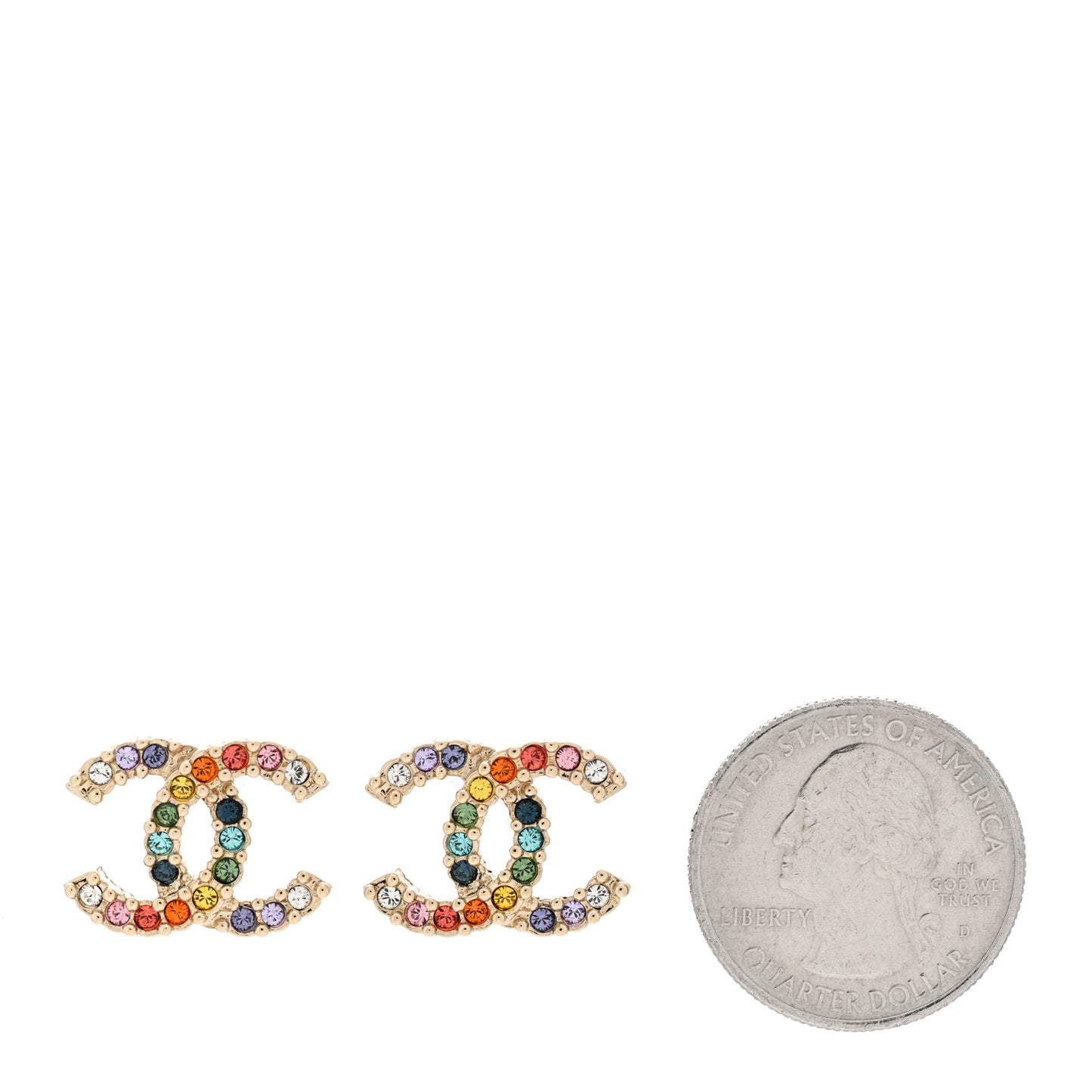 Crystal Over The Rainbow CC Earrings Gold Multicolor