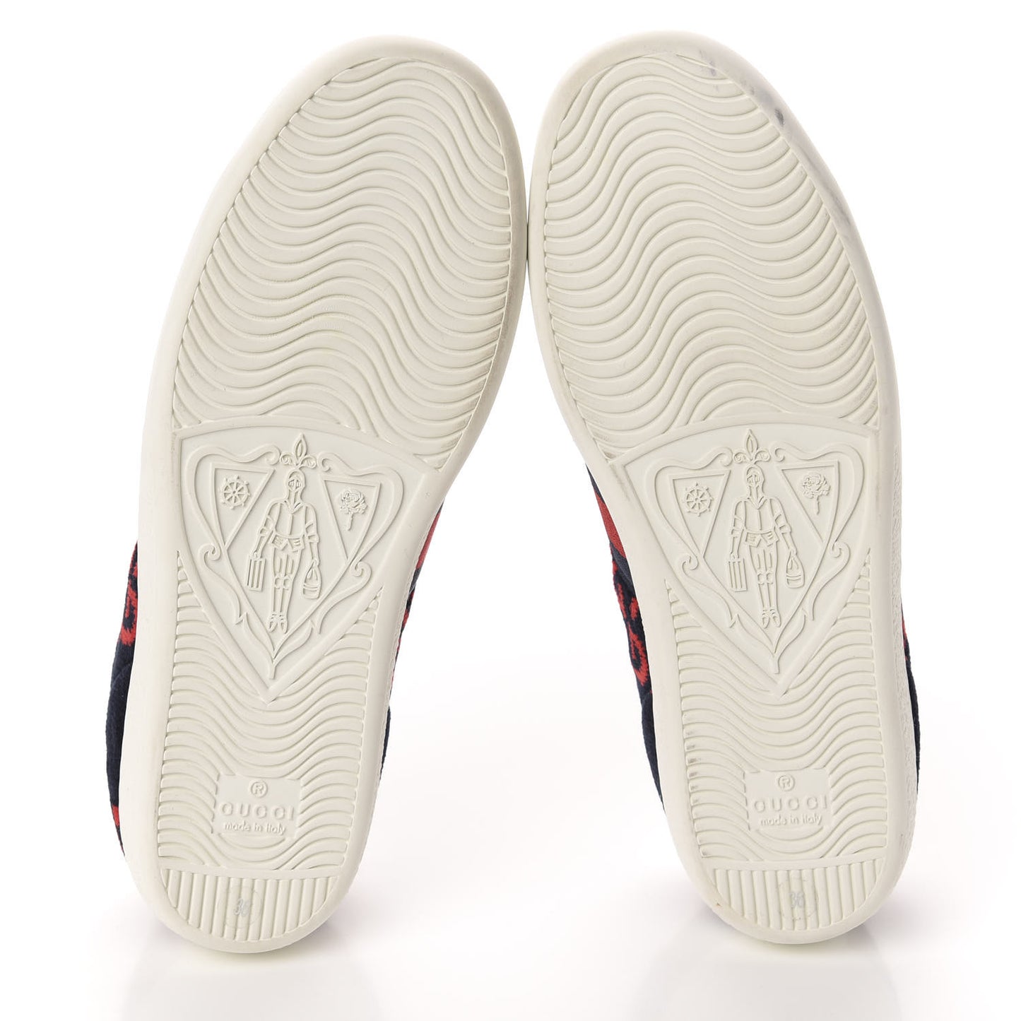 Terry Cloth GG Monogram Web Womens Ace Sneakers 36 Blue Red
