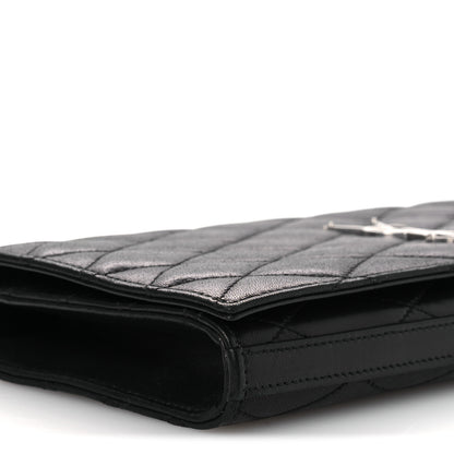 Saint Laurent Lambskin Quilted Kate Clutch Black 9 of 11