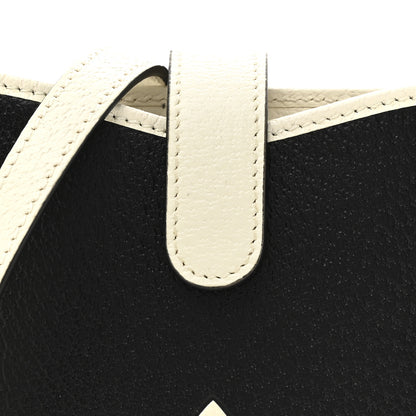 Gucci X ADIDAS Textured Dollar Calfskin Trefoil Embossed Phone Crossbody Bag Black Off White 8 of 13