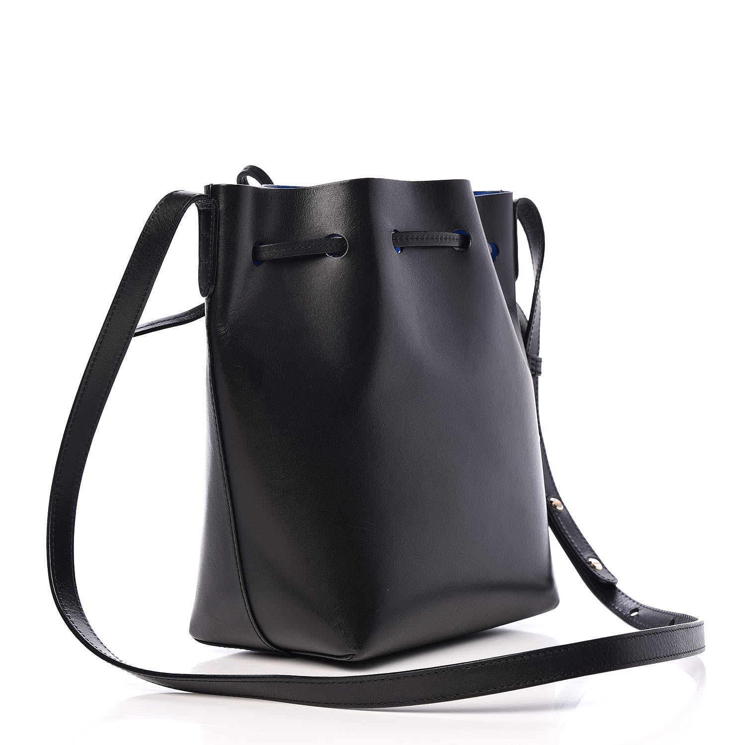 Mansur Gavriel Vegetable Tanned Calfskin Mini Bucket Bag Black Royal 3 of 20