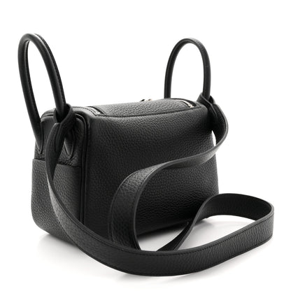 Hermes Taurillon Clemence Mini Lindy 20 Black 3 of 11