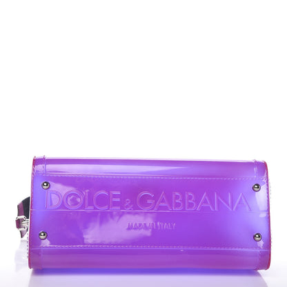 Dolce & Gabbana Rubber Semi Transparent Miss Sicily Satchel Purple 14 of 15