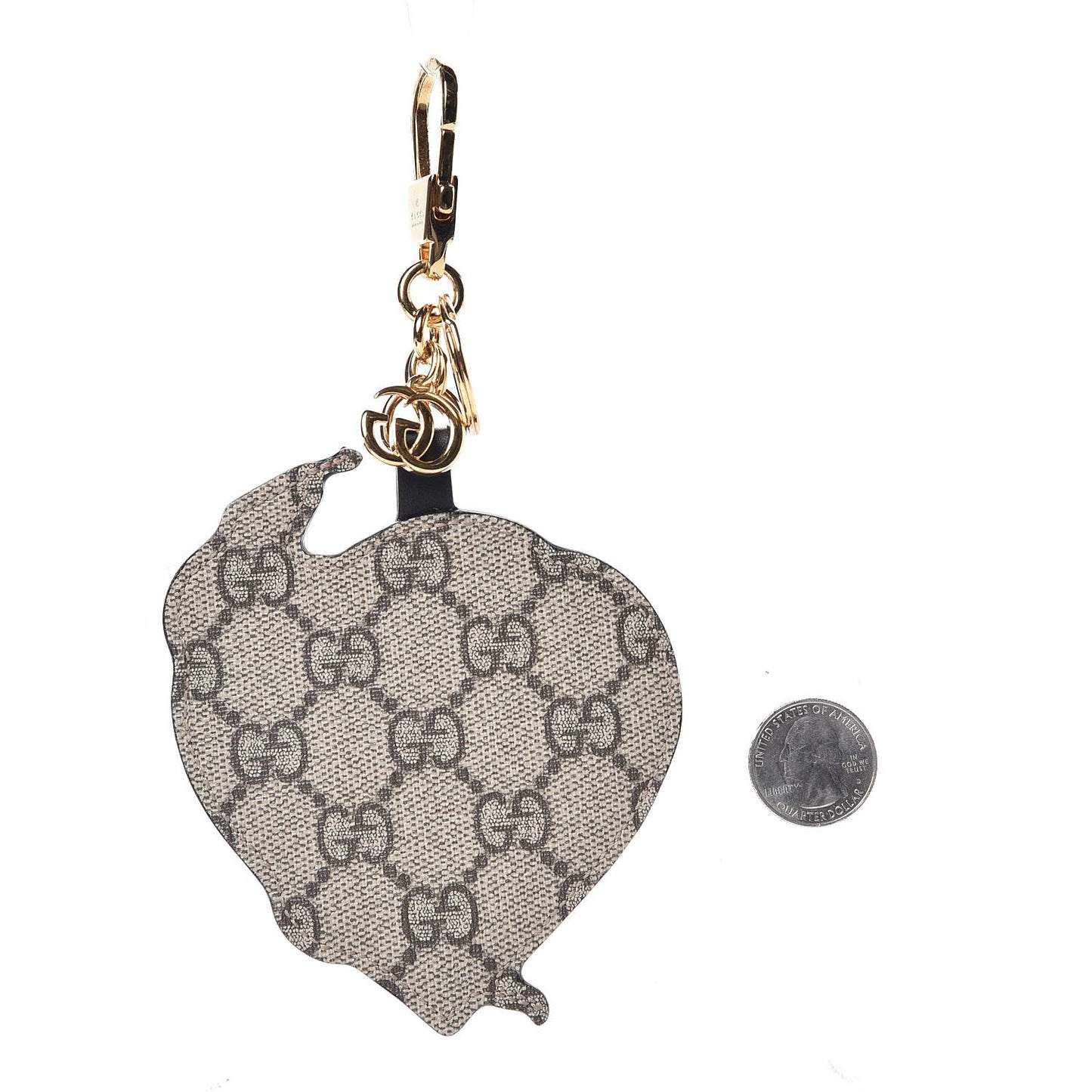 GG Supreme Monogram Kingsnake Heart Embroidered Bag Charm Key Holder