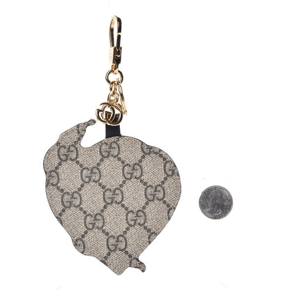 Gucci GG Supreme Monogram Kingsnake Heart Embroidered Bag Charm Key Holder 2 of 3
