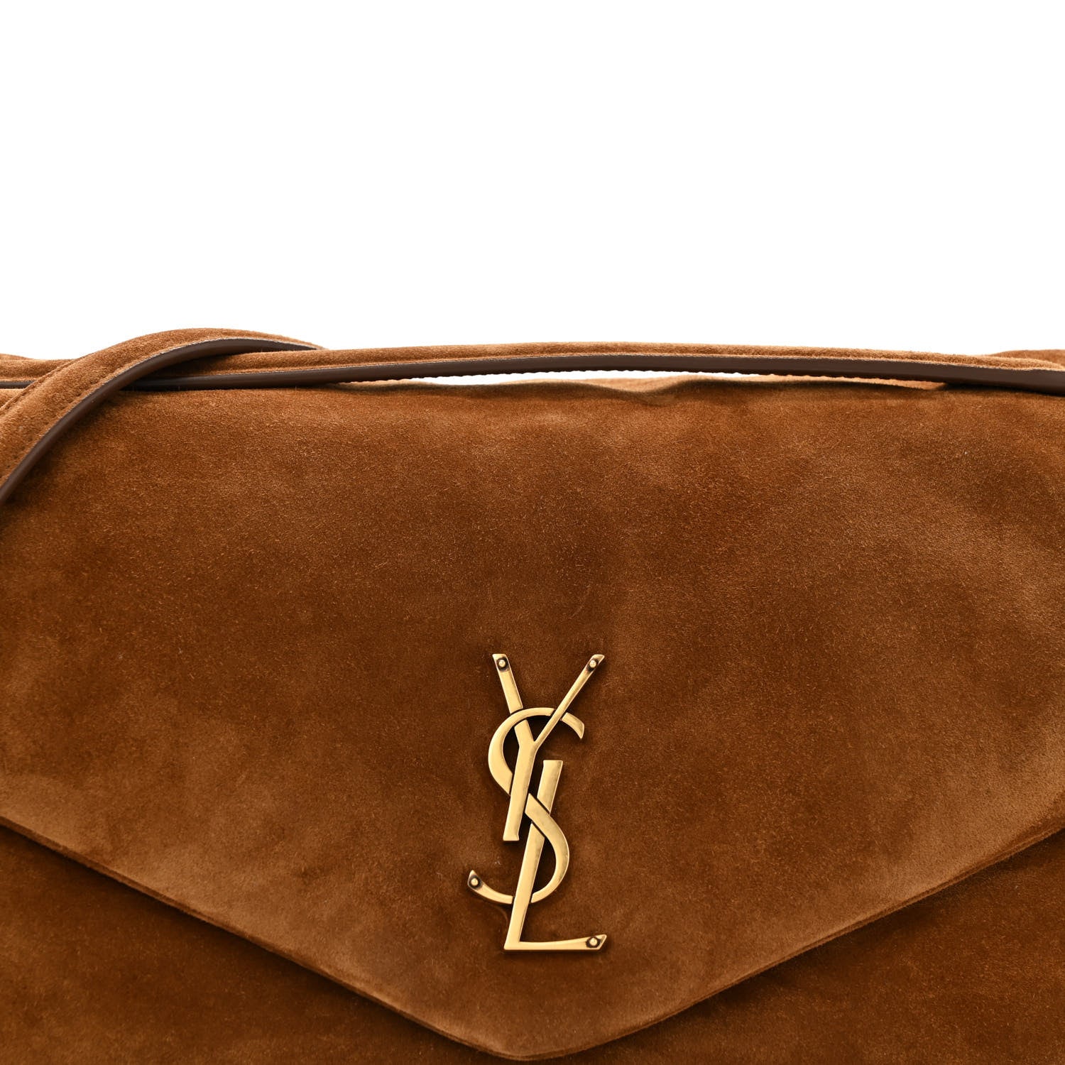 Saint Laurent Suede Large Calypso Caramel Cognac 8 of 10