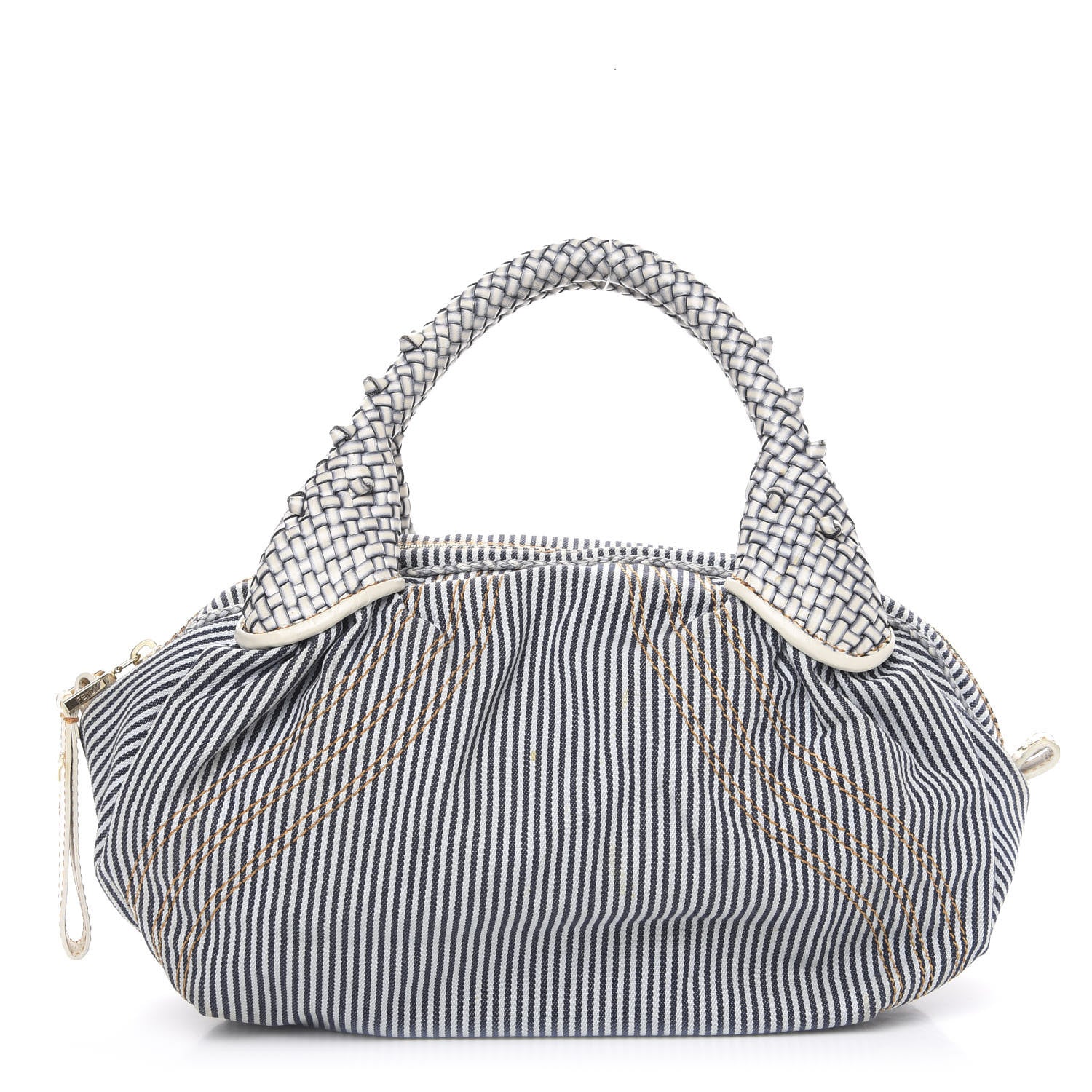 Fendi Denim Striped Spy Bowler Blue 1 of 12