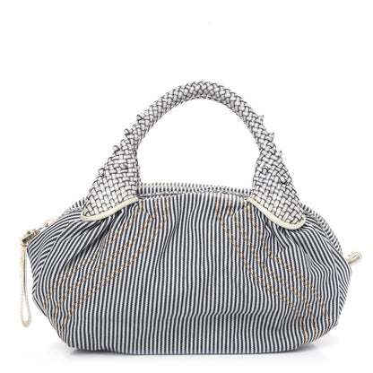 Fendi Denim Striped Spy Bowler Blue 1 of 12