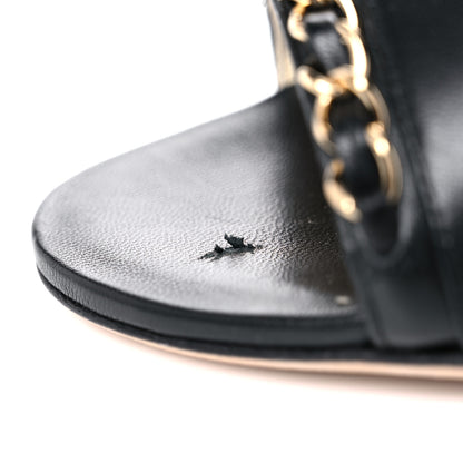 Chanel Lambskin CC Chain Peep Toe Short Boots 37.5 Black 13 of 14