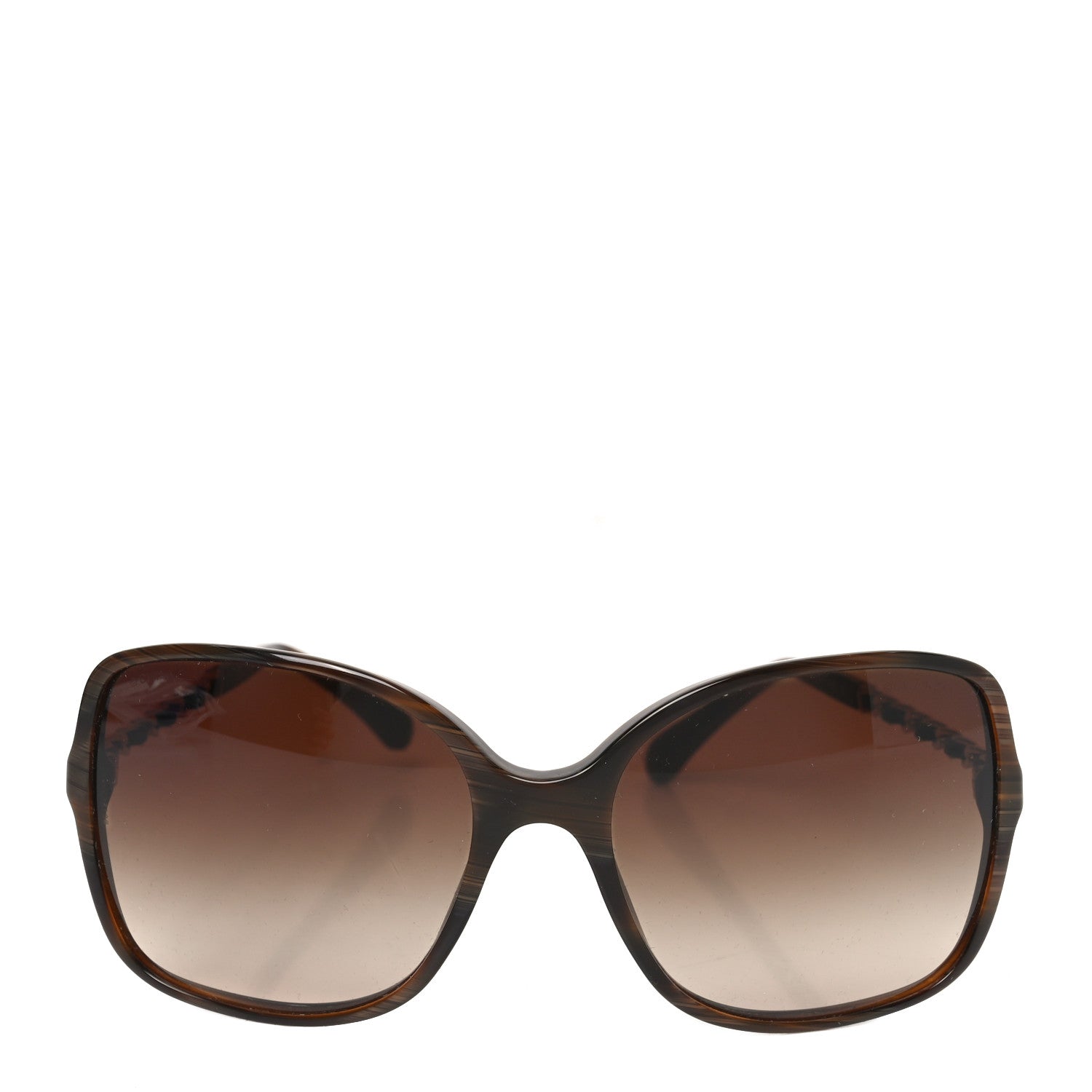 Chanel Acetate Metal Lambskin Chain Square Sunglasses 5210-Q Brown 2 of 7