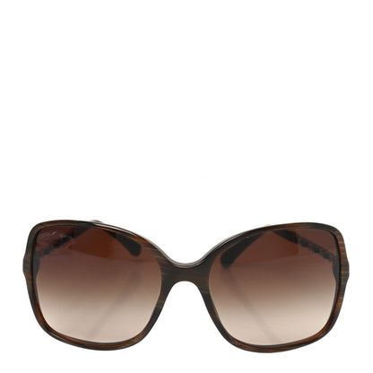 Chanel Acetate Metal Lambskin Chain Square Sunglasses 5210-Q Brown 2 of 7