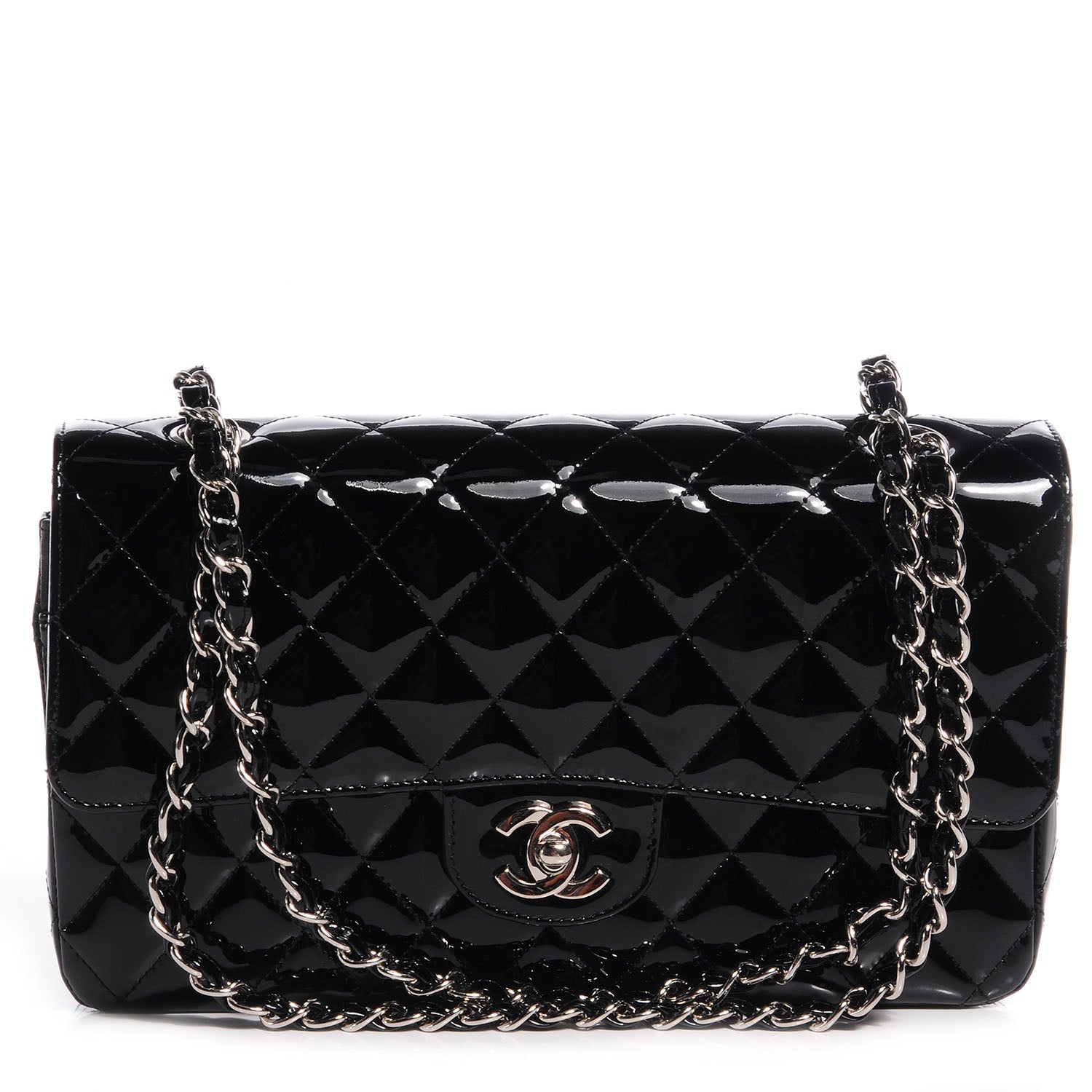 Chanel Patent Medium Double Flap Black 1 of 8