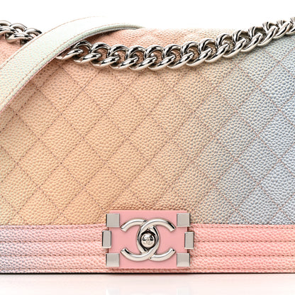 Chanel Caviar Quilted Medium Rainbow Boy Flap Pink Multicolor 8 of 12