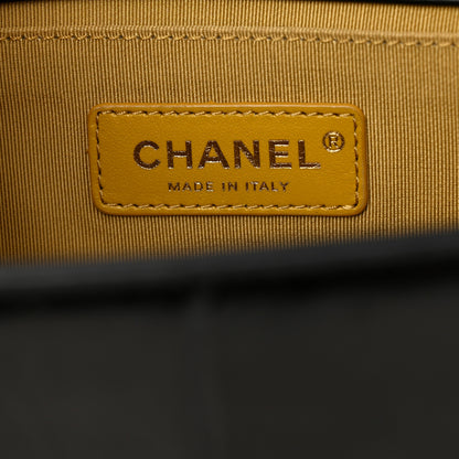 Chanel Calfskin Crocodile Embossed Graffiti Cocodile Medium Boy Flap Black 6 of 15