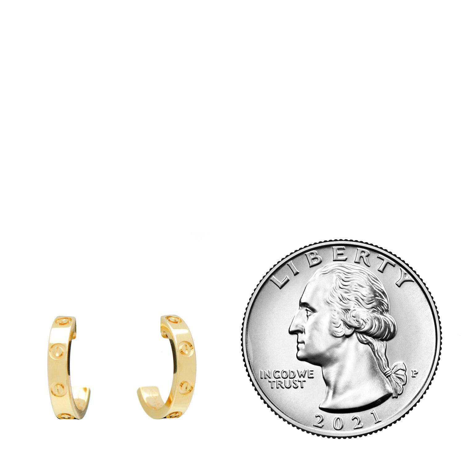 Cartier 18K Yellow Gold Small LOVE Hoop Earrings 2 of 5