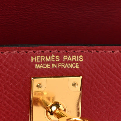 Hermes Epsom Mini Kelly Sellier 20 Rouge Grenat 6 of 13