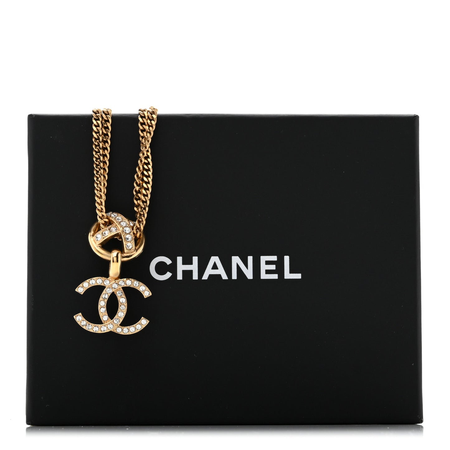 Crystal CC X Drop Multi Strand Necklace Gold