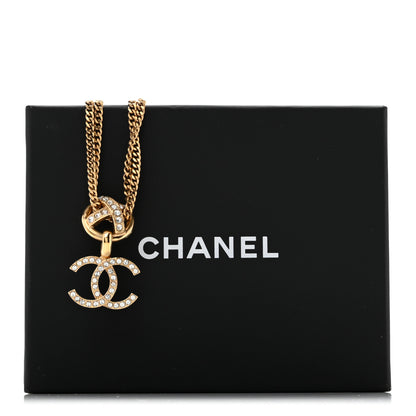 Chanel Crystal CC X Drop Multi Strand Necklace Gold 7 of 7