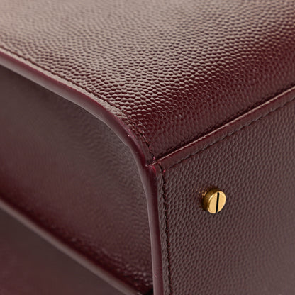 Saint Laurent Grain de Poudre Medium Classic Monogram Cassandra Top Handle Rouge Legion 14 of 19