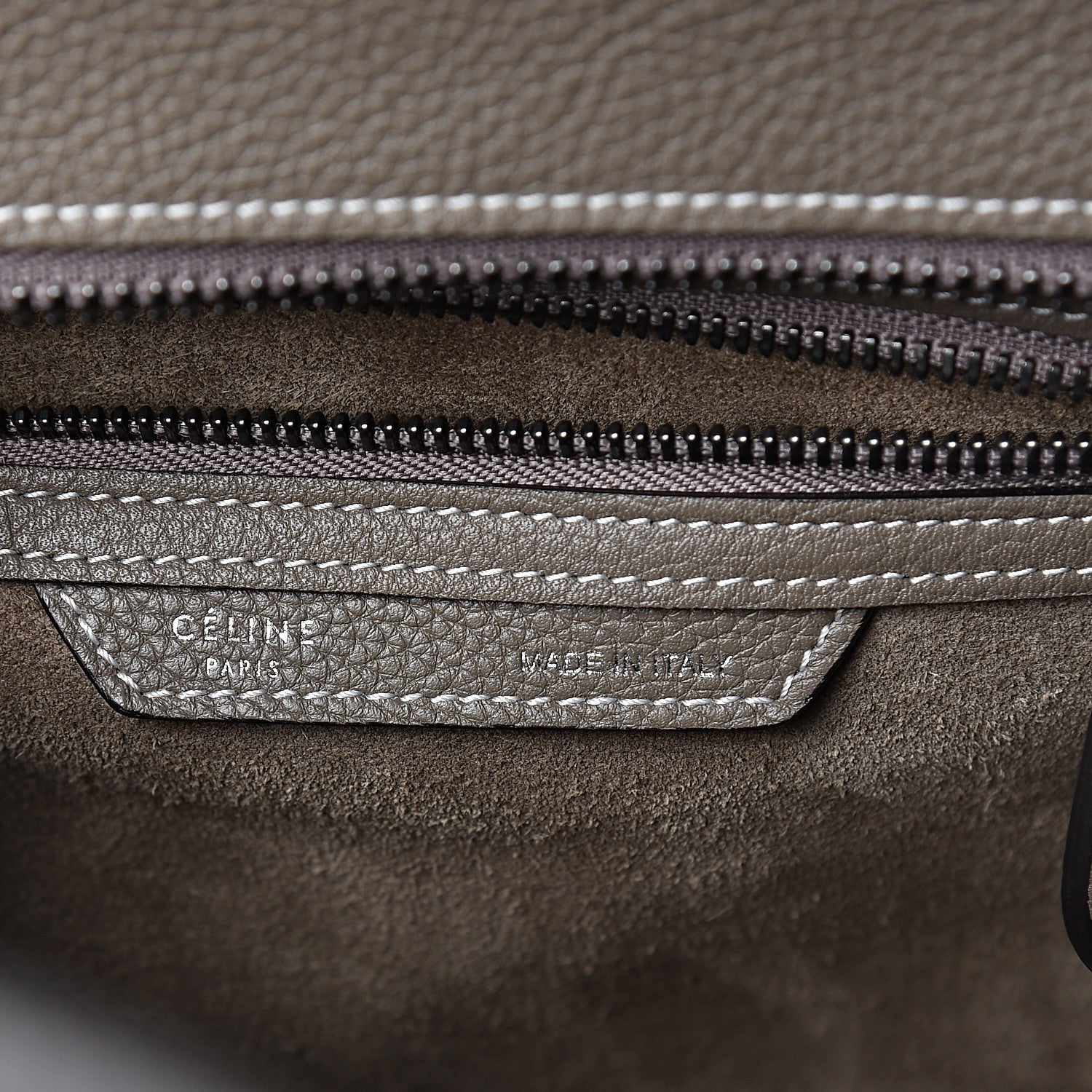 Celine Drummed Calfskin Micro Luggage Souris 6 of 9