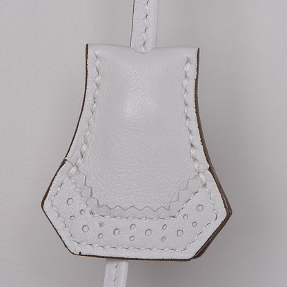 Hermes Swift Ghillies Birkin 35 White Gris Perle 32 of 34