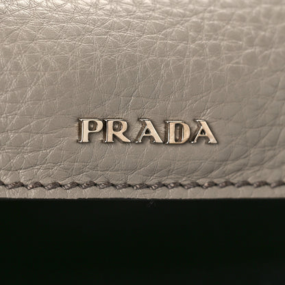 Prada Vitello Daino Small Double Bag Argilla Black 6 of 8