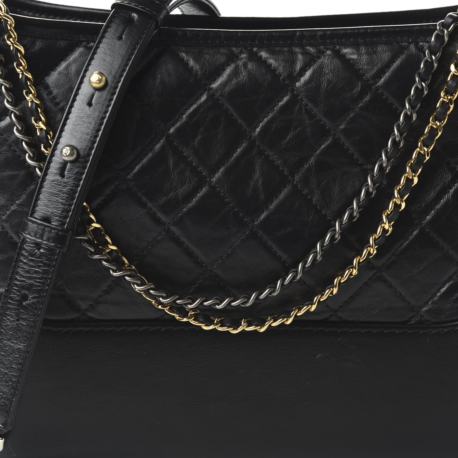 Chanel Aged Calfskin Quilted Medium Gabrielle Hobo Black 10 of 11
