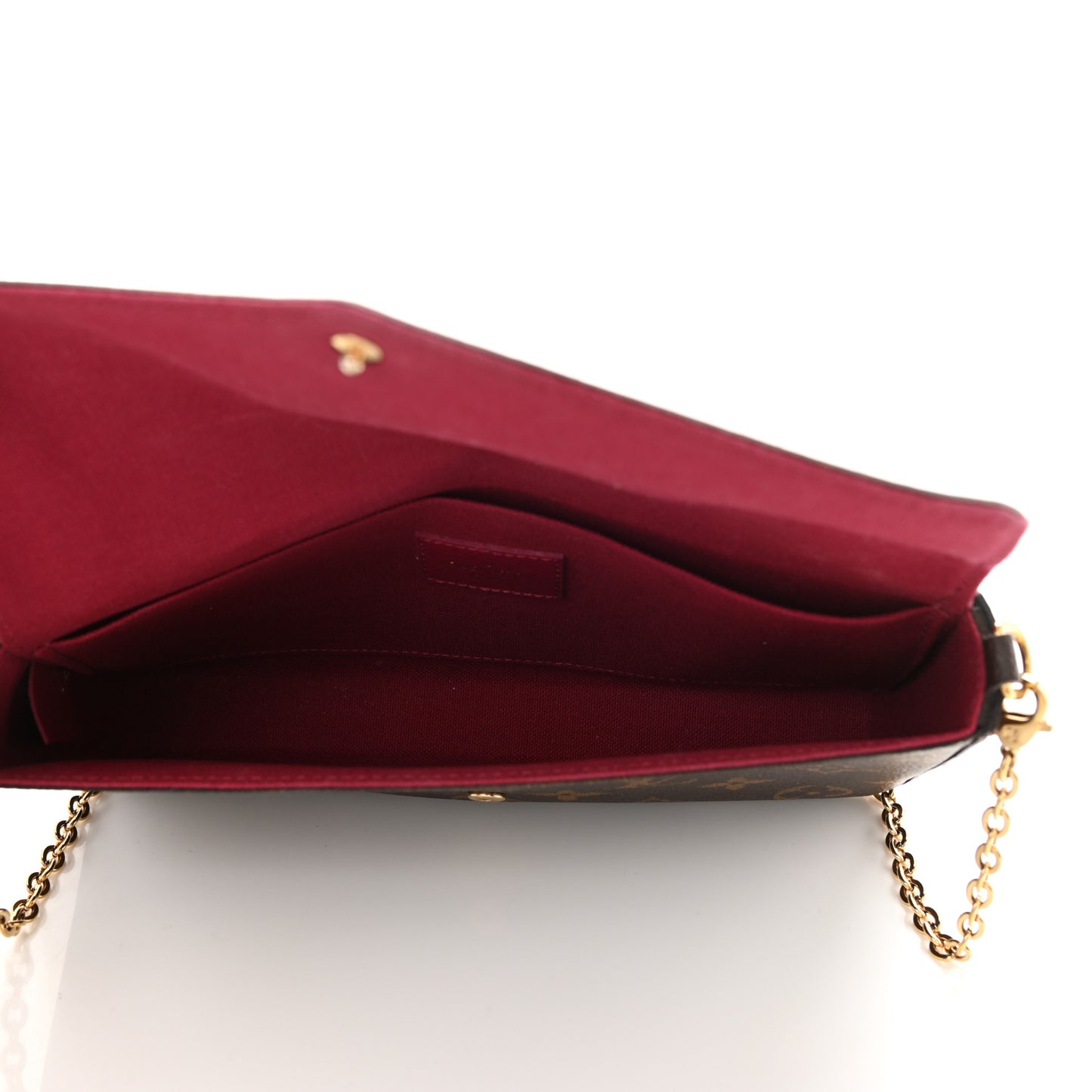 Monogram Pochette Felicie Chain Wallet Fuchsia