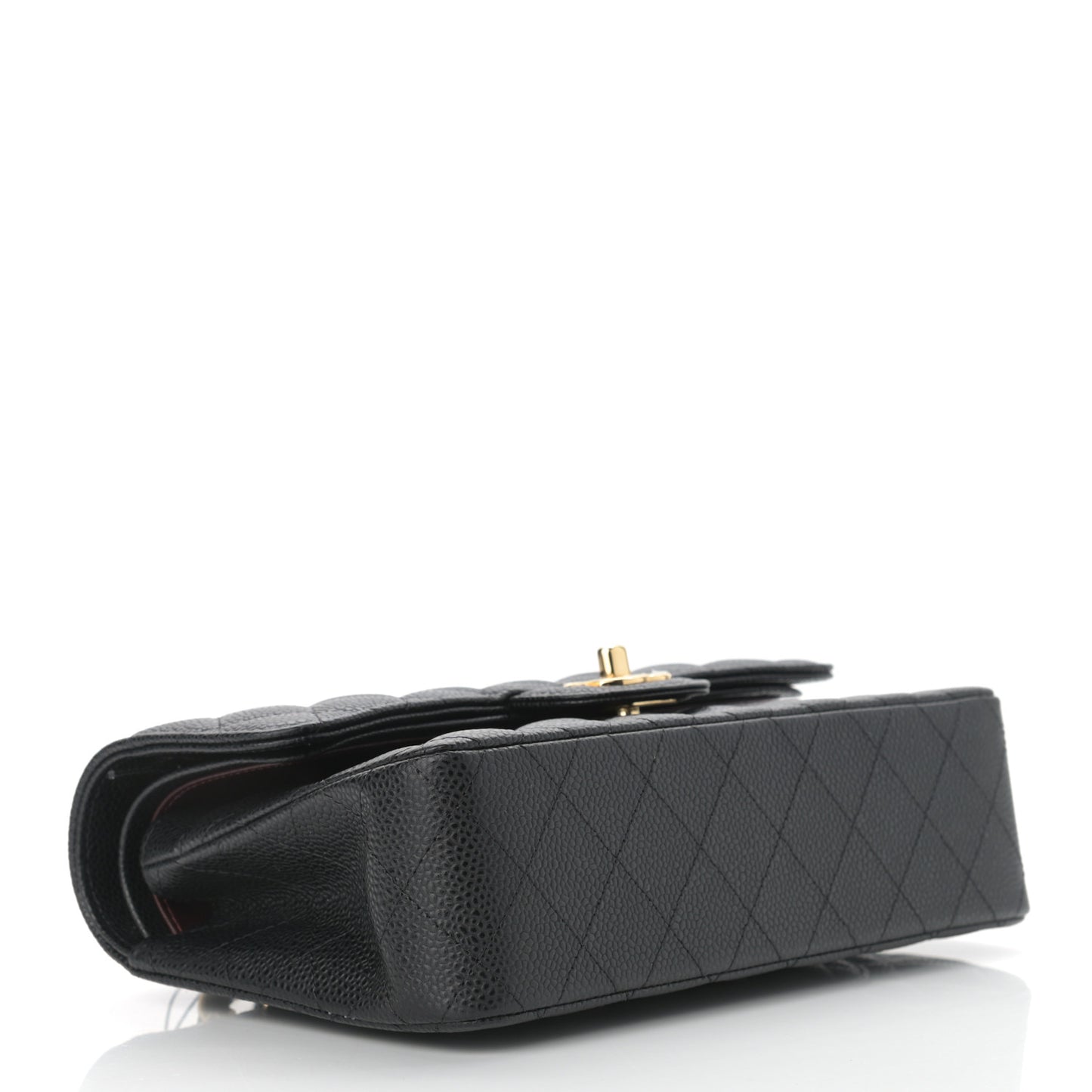 Caviar Quilted Small Double Flap Black