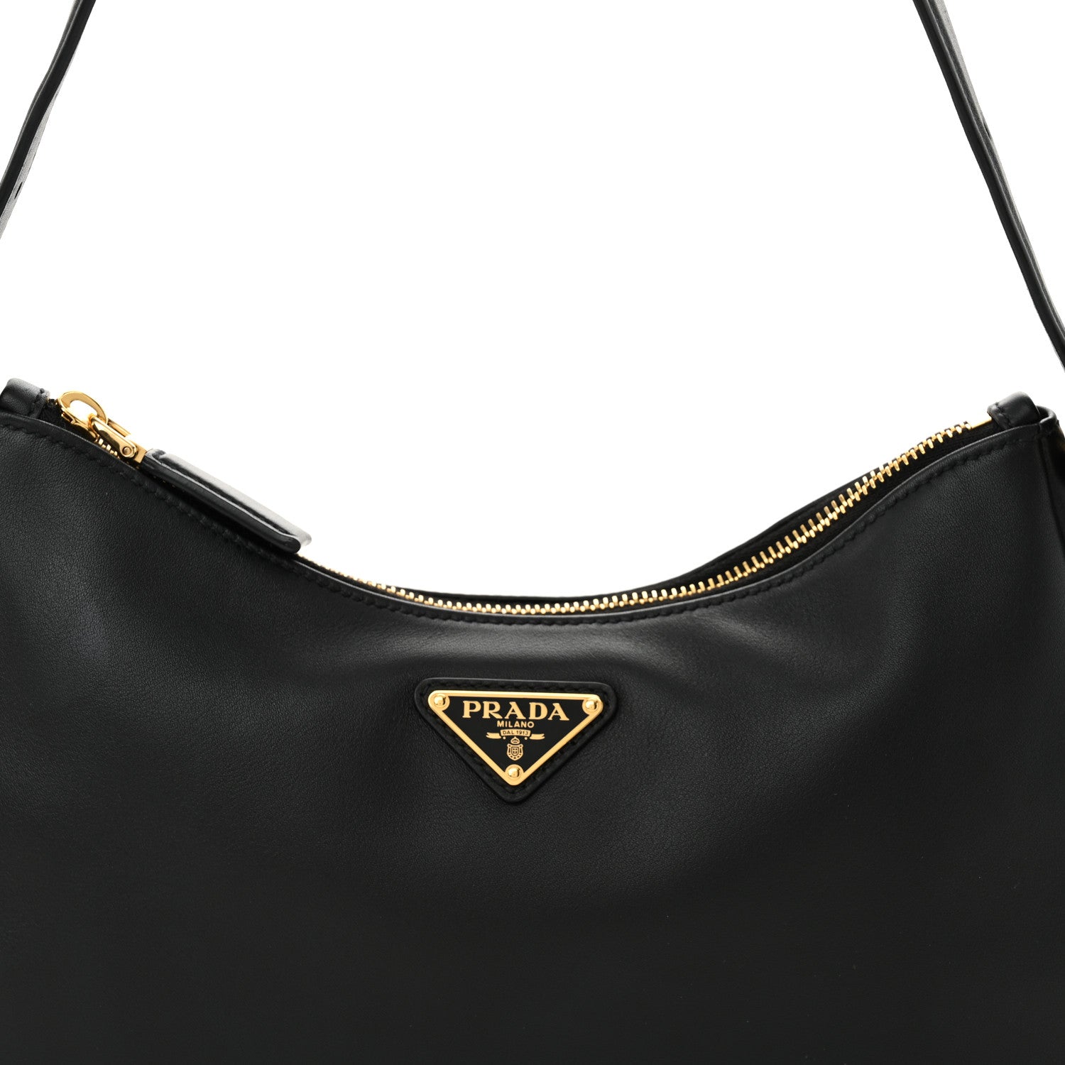 Prada Soft Calfskin Medium Aimee Shoulder Bag Black 8 of 10