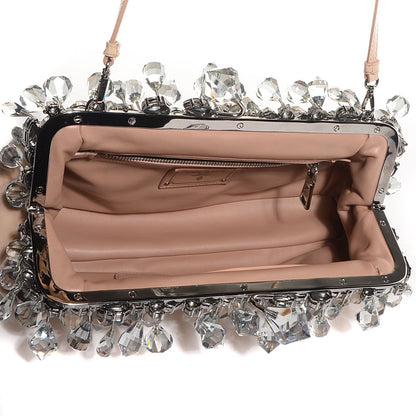 Prada Vernice Crystal Encrusted Clutch Cipria 6 of 10