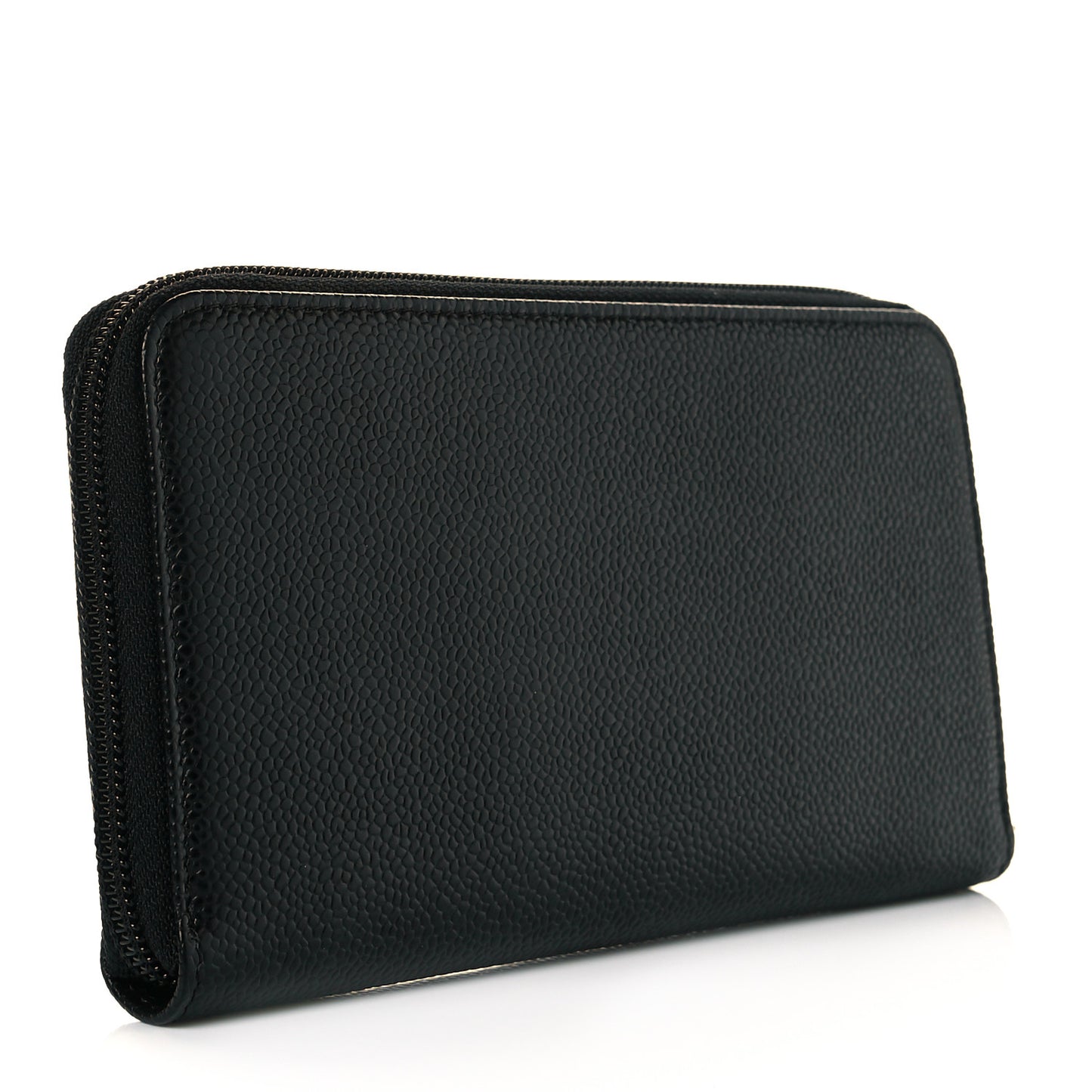 Caviar Large Timeless CC Zip Around Wallet Black