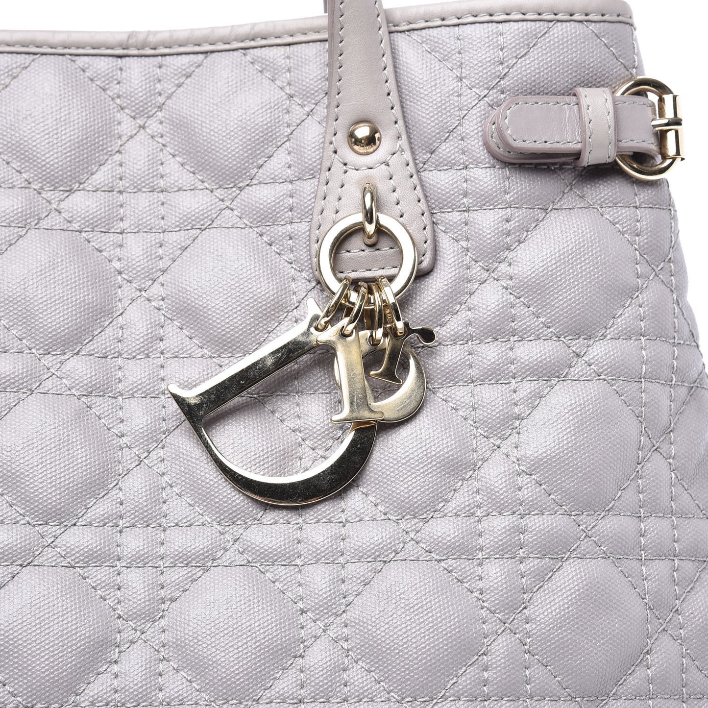 Coated Canvas Cannage Medium Panarea Tote Grey