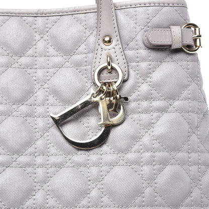 Christian Dior Coated Canvas Cannage Medium Panarea Tote Grey 10 of 10