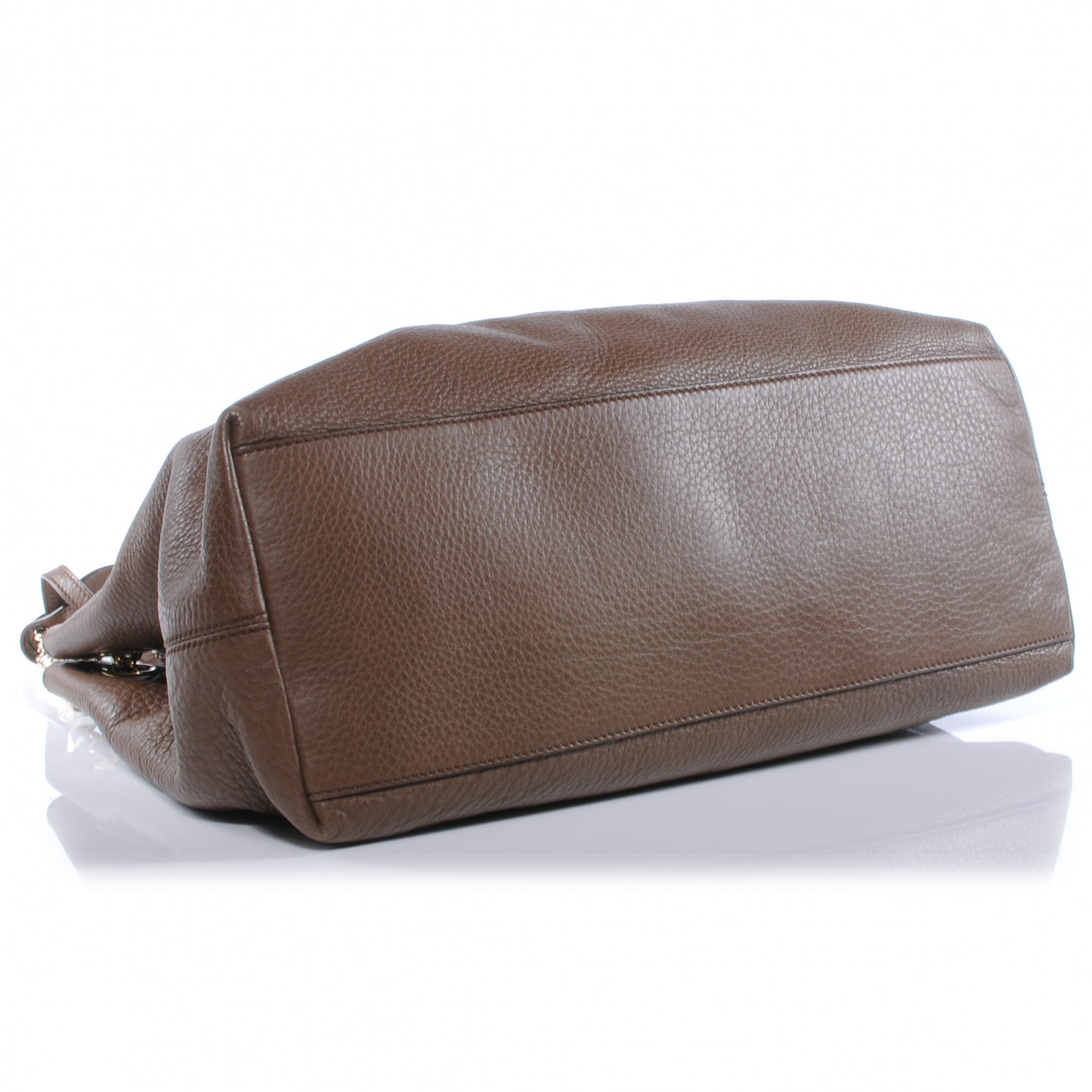 Pebbled Calfskin Medium Soho Chain Shoulder Bag Maple Brown