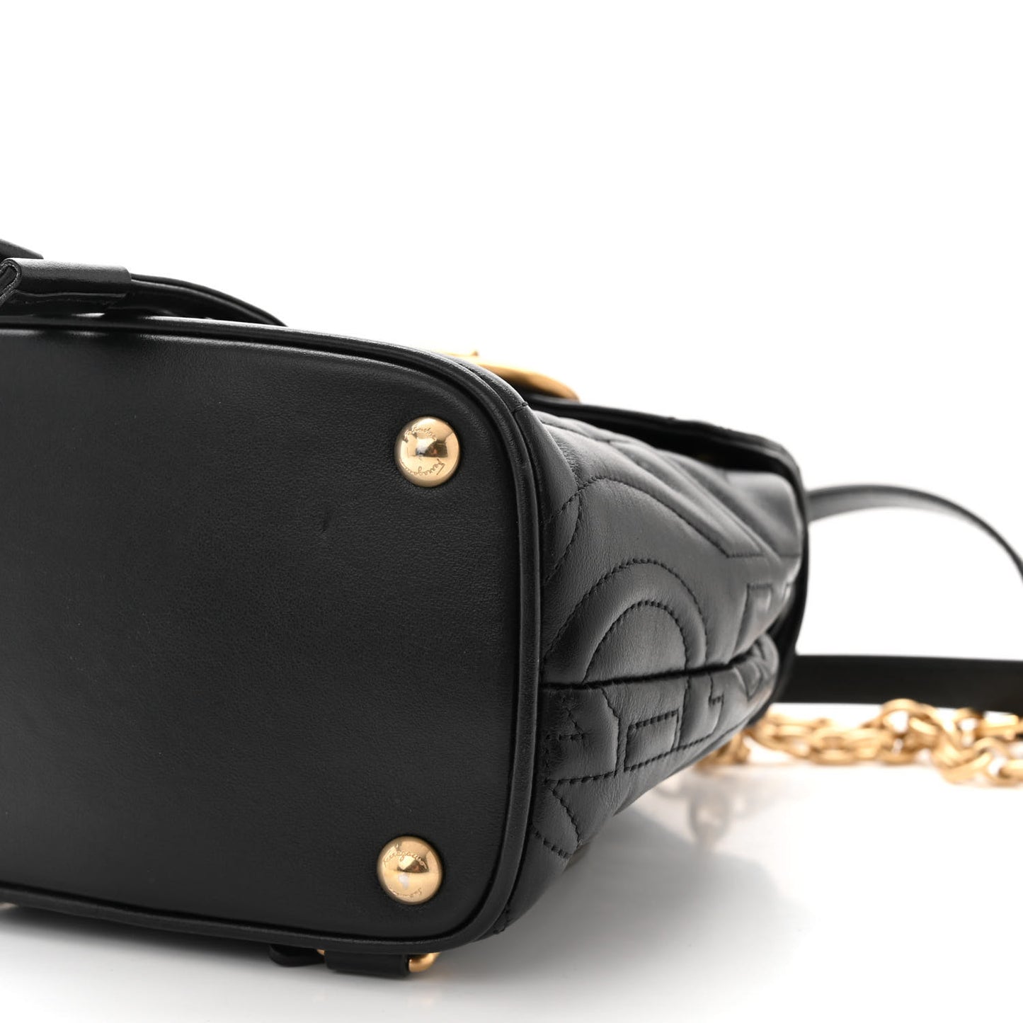 Calfskin Quilted Gancini Backpack Black