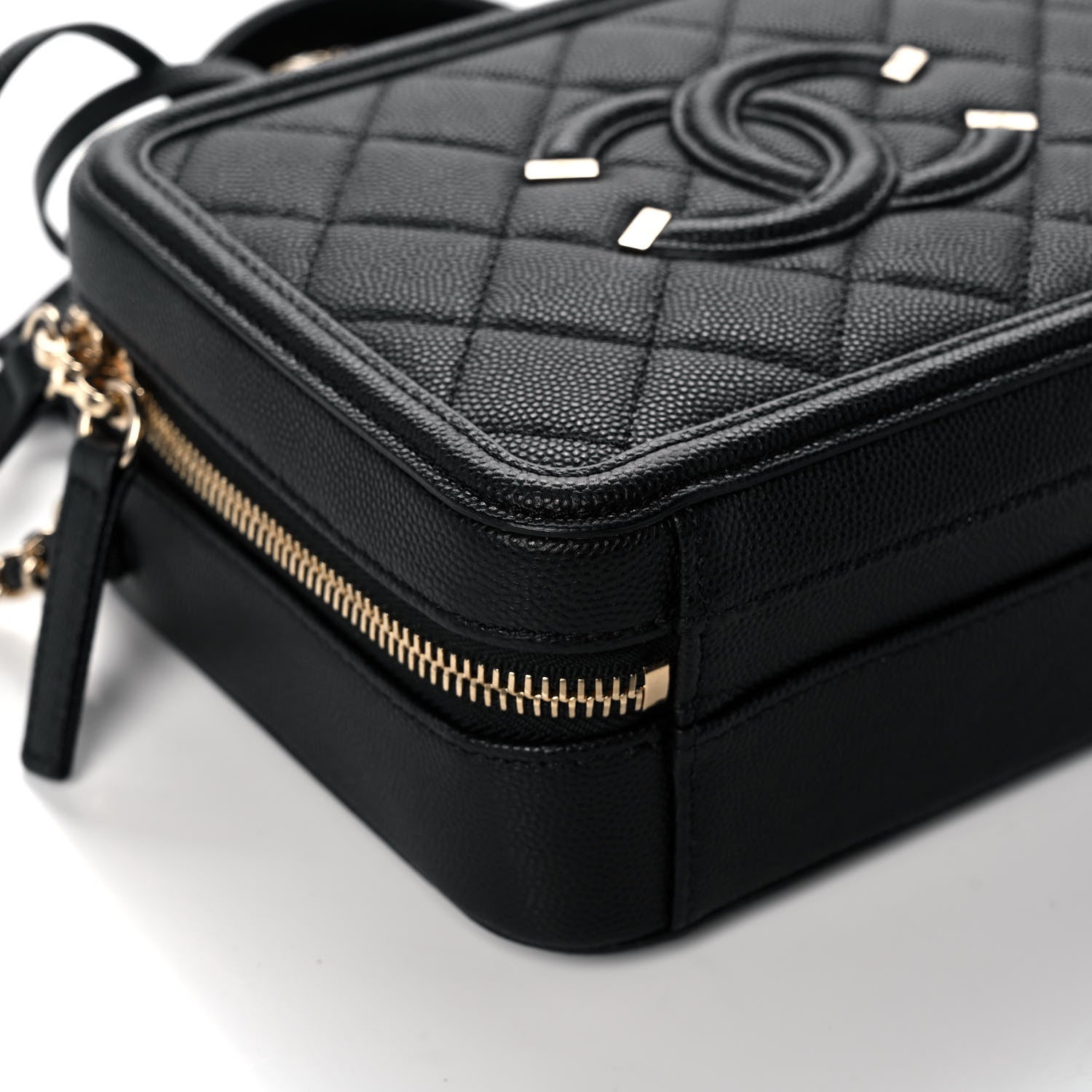 Chanel Caviar Quilted Small CC Filigree Vanity Case Black 8 of 9