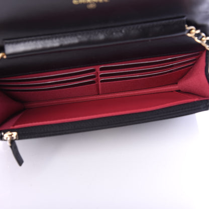 Chanel Lambskin Quilted Running Chain Wallet On Chain WOC Black 4 of 13